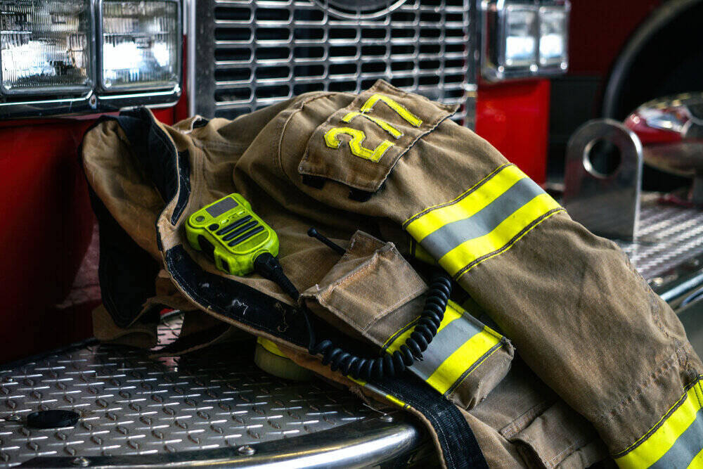 firefighter jacket after being injured